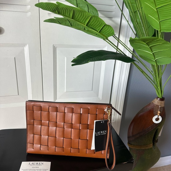 Lauren Ralph Lauren Woven Leather Clutch - Picture 3 of 4